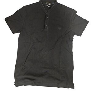 The Kooples Sport Polo Shirt Mens Medium Black Fitted Short Sleeve Casual Modern